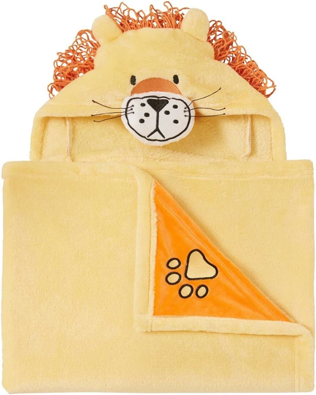 Alt view image 7 of 9 - Urban Dreams Safari Lion Mane 50 X 25 Inches Polyester Hooded Throw, Machine Washable, Golden