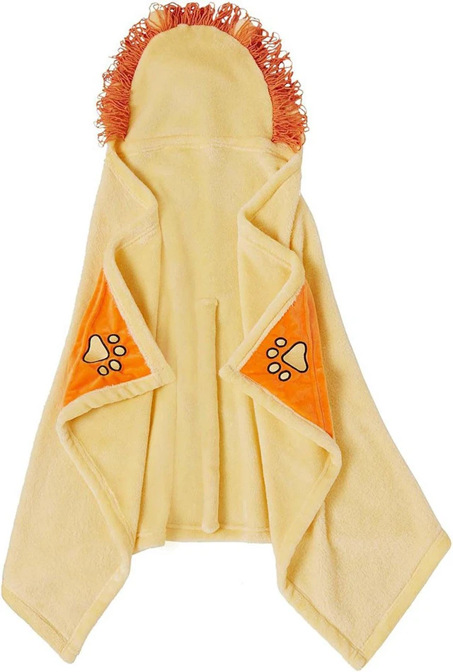 Alt view image 8 of 9 - Urban Dreams Safari Lion Mane 50 X 25 Inches Polyester Hooded Throw, Machine Washable, Golden