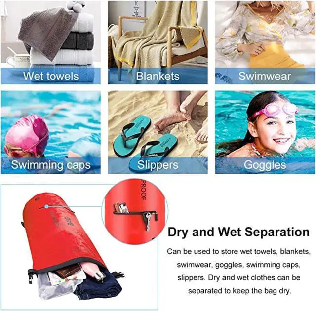 Alt view image 4 of 5 - Altatac Waterproof Floating Dry Bag Backpack w/2 Exterior Zip Pocket Orange 10L