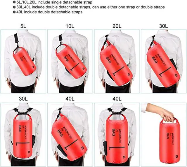Alt view image 3 of 5 - Altatac Waterproof Floating Dry Bag Backpack w/2 Exterior Zip Pocket Orange 10L