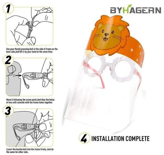 Alt view image 3 of 4 - KIDS Glasses-Style Reusable Protective Full Face Shields
