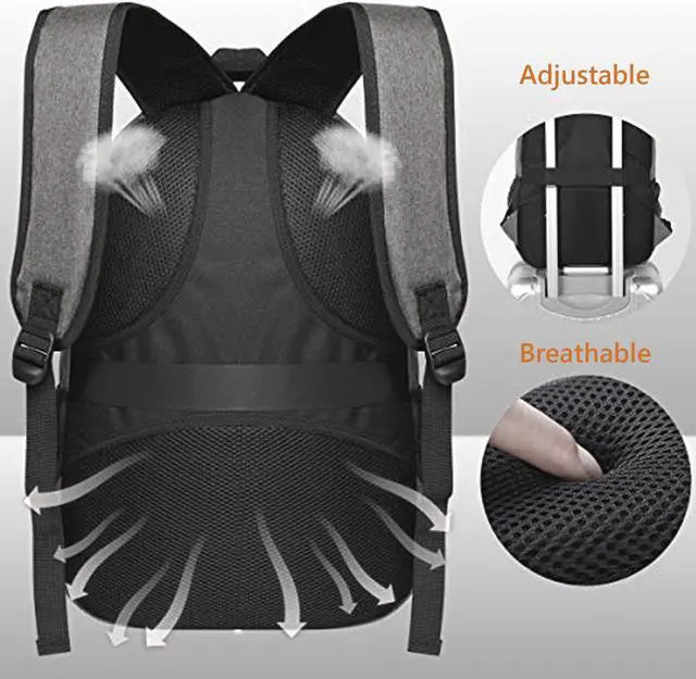 Alt view image 2 of 4 - Laptop Backpack for Men with USB Charging Port and Laptop Compartment Fits 15.6"