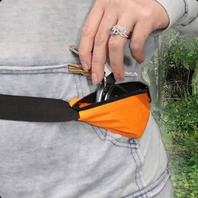 Alt view image 3 of 7 - Tekno Smart Belt Durable Stretchable Hidden Pockets Keeps Belongings Safe-Orange