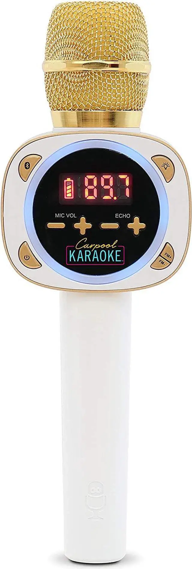 Alt view image 10 of 16 - singing machine official carpool karaoke, the mic, bluetooth microphone for cars, white cpk545