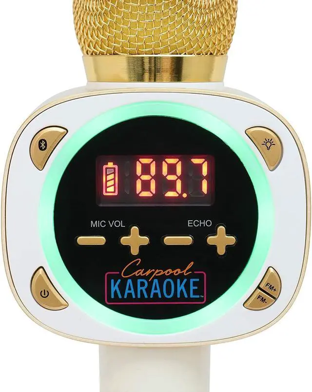 Alt view image 16 of 16 - singing machine official carpool karaoke, the mic, bluetooth microphone for cars, white cpk545