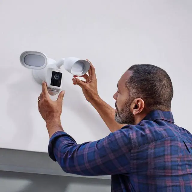 Alt view image 9 of 20 - Ring B08FCWRXQR Floodlight Camera Wired Pro - 1920 x 1080 - 2 MP - 2000 Lumen - LED - Wi-Fi - 2.4 GHz - 5 GHz - Color Night Vision - Motion Detection - 100 to 240 Volts AC - White