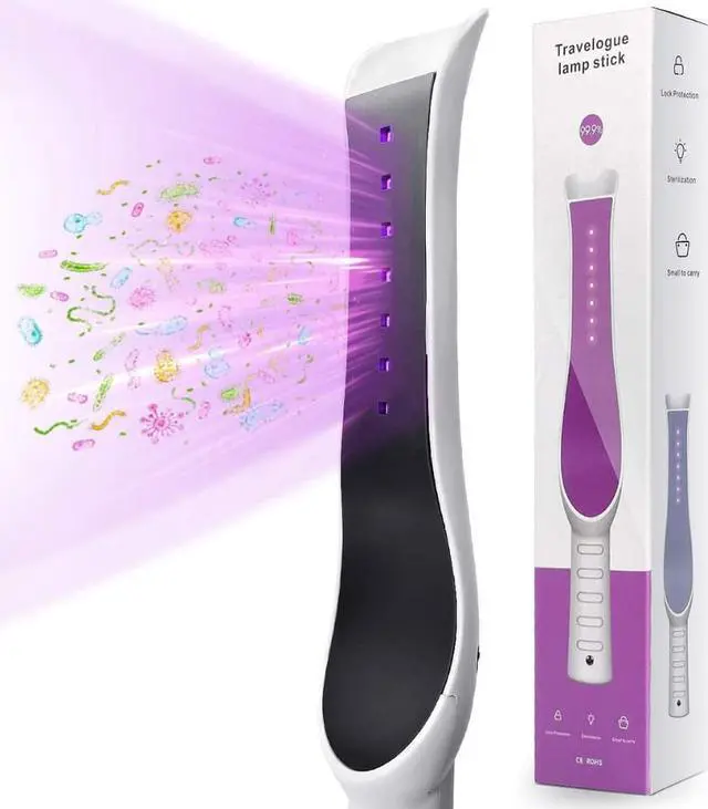 Alt view image 3 of 7 - Handheld Light Wand LED, Portable Kills 99.9% of Germs Cleaning Lamp, USB