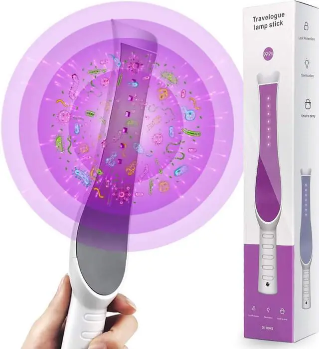 Alt view image 5 of 7 - Handheld Light Wand LED, Portable Kills 99.9% of Germs Cleaning Lamp, USB