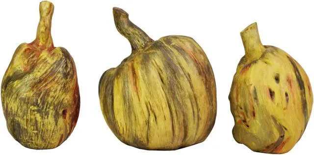 Alt view image 2 of 7 - Mini Pumpkin Decorations 3 Set Porcelain Thanksgiving Autumn Tabletop Home Decor