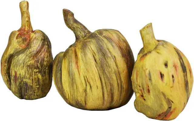 Alt view image 4 of 7 - Mini Pumpkin Decorations 3 Set Porcelain Thanksgiving Autumn Tabletop Home Decor