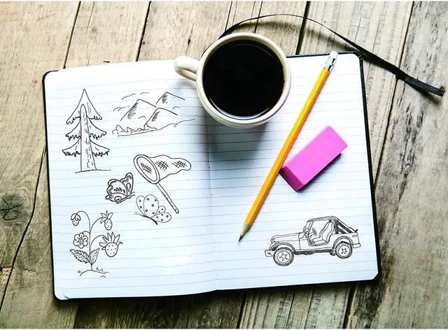 Alt view image 6 of 7 - Professional Notebook Journal 2 Pack Faux Leather Hardcover 200 Page 120GSM-Blue