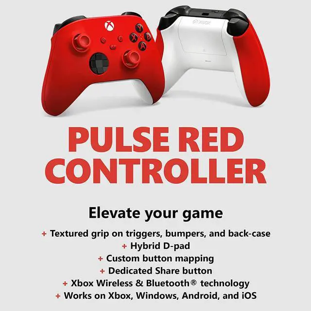 Alt view image 4 of 7 - Xbox Wireless Controller - Pulse Red (Xbox Series X)