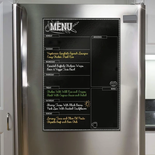 Alt view image 3 of 7 - Magnetic Dry Erase Kitchen Fridge Weekly Meal Planner Menu Board Chart 17x12''