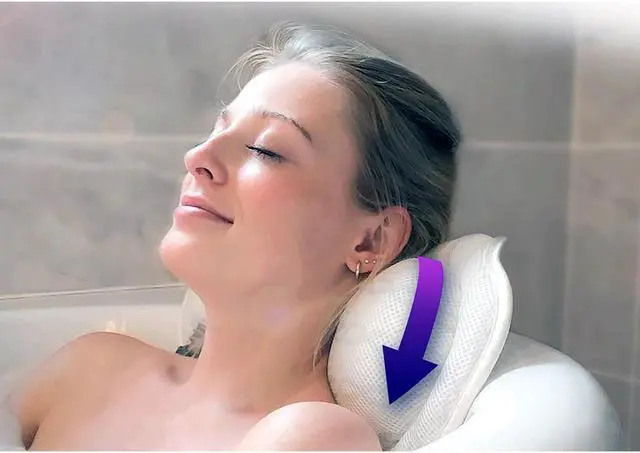 Alt view image 5 of 7 - Luxury Ergonomic Bath Spa Tub Relax Pillow Cushion Headrest Neck Back Support