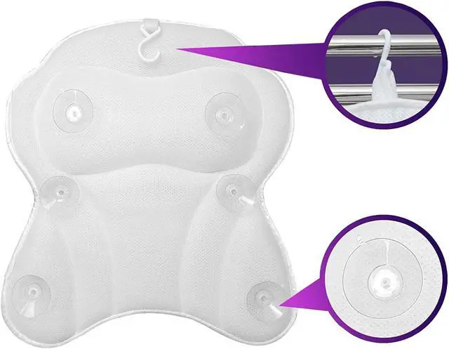Alt view image 4 of 7 - Luxury Ergonomic Bath Spa Tub Relax Pillow Cushion Headrest Neck Back Support