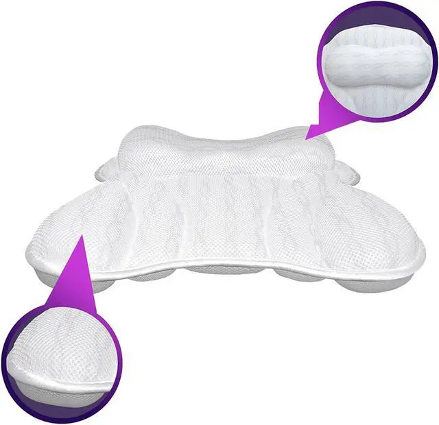 Alt view image 3 of 7 - Luxury Ergonomic Bath Spa Tub Relax Pillow Cushion Headrest Neck Back Support