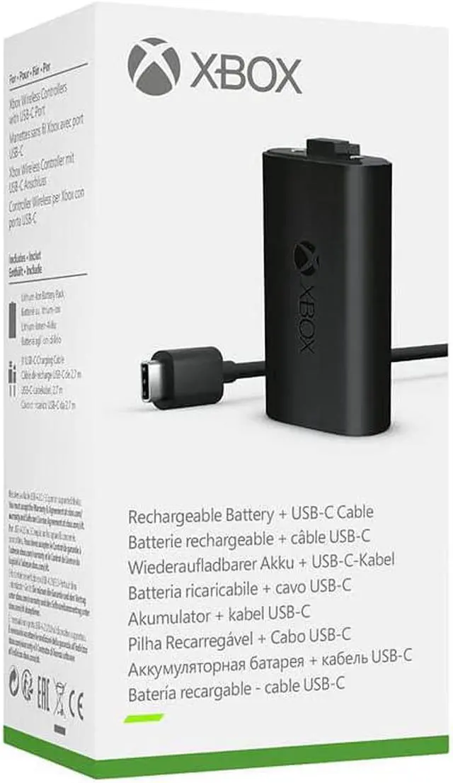 Main image of Official Microsoft Xbox Play and Charge Kit w/Rechargeable Battery + USB-C Cable