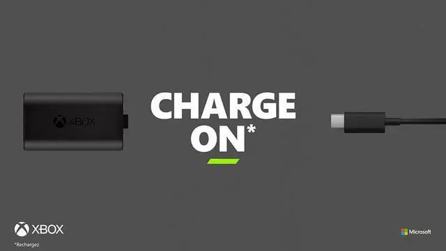 Alt view image 6 of 7 - Official Microsoft Xbox Play and Charge Kit w/Rechargeable Battery + USB-C Cable