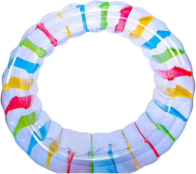 Alt view image 4 of 7 - Inflatable Water Wheel Pool Float, 40" Colorful Roller Float for Kids Pool Toys