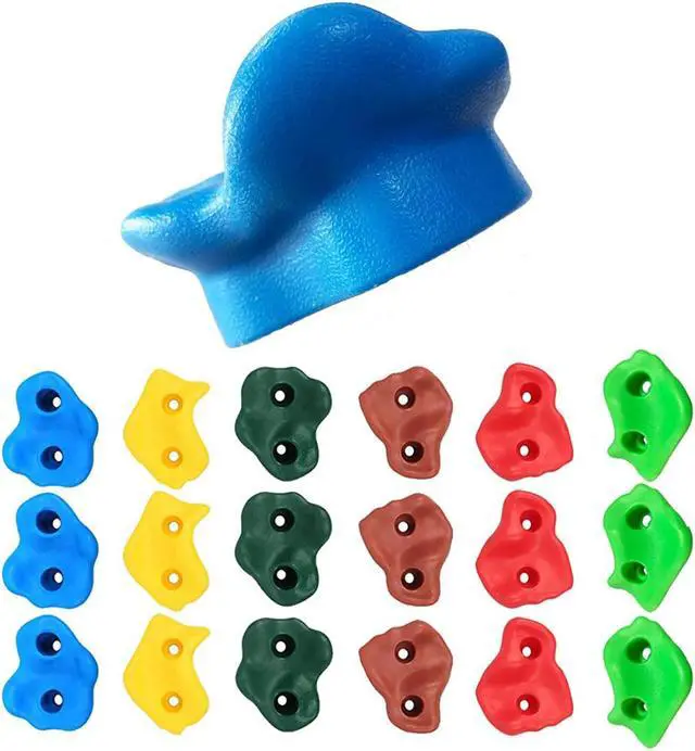 Alt view image 2 of 7 - 18 Ninja Tree Climbing Holds with 6 Ratchet Straps for Kids Outdoor Toy Training