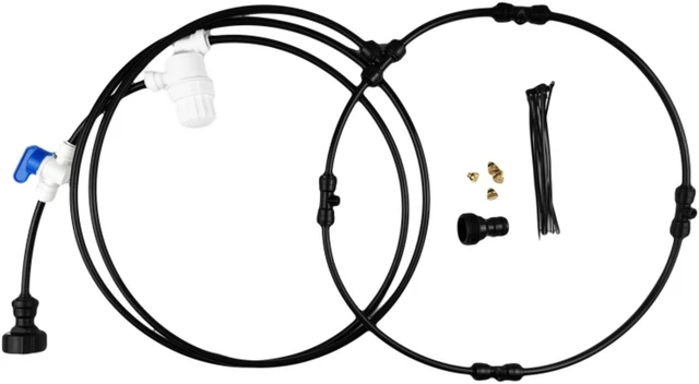 Main image of Fan Mist Cooling Outdoor Patio System 3ft Mist Ring + Connectors, 6ft Mist Pipe