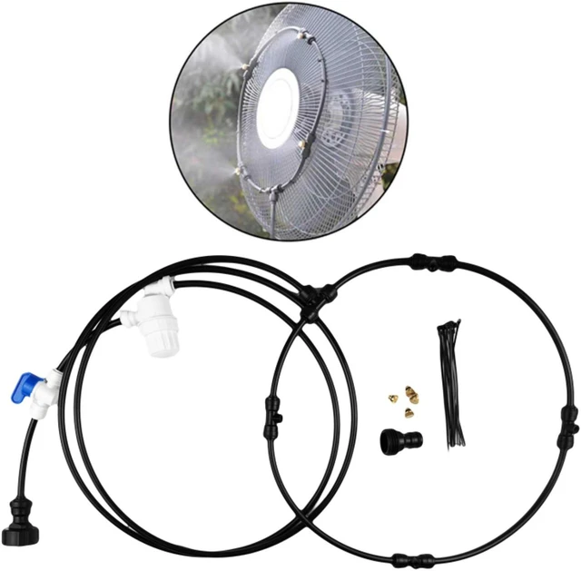 Alt view image 7 of 7 - Fan Mist Cooling Outdoor Patio System 3ft Mist Ring + Connectors, 6ft Mist Pipe