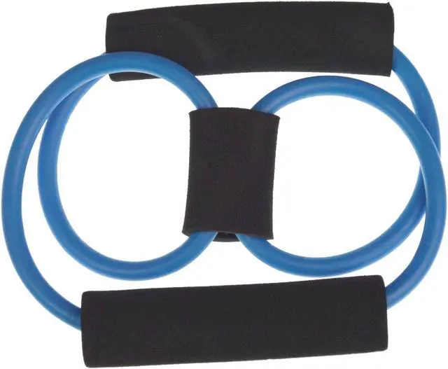 Alt view image 3 of 7 - Rubber Exercise Pull Rope Resistance Bands Elastic Yoga Fitness Equipment, Black/Blue