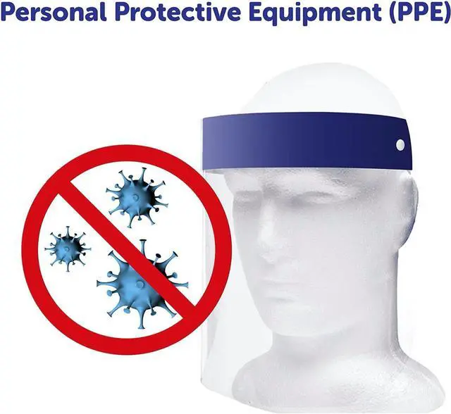 Alt view image 2 of 7 - 10-Pack Face Shield Reusable Washable Protective Cover Clear Mask Anti-Splash