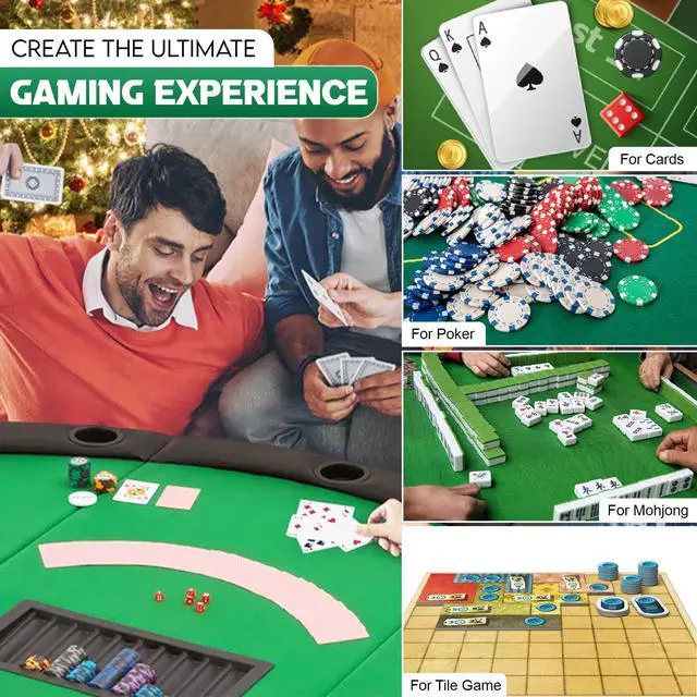 Alt view image 3 of 7 - Poker Card Games Green Felt Fitted Round Cloth Cover Fits to 36" to 42" Table