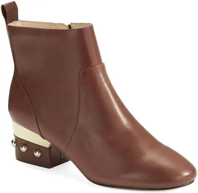 Alt view image 3 of 7 - Isa Tapia Women's Hardy Calf Leather Low Block Heel Ankle Boots - Cognac, Size 38