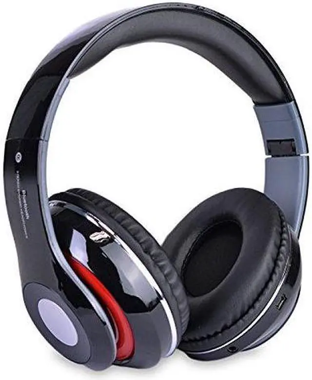 Alt view image 6 of 7 - Bluetooth Wireless with Mic FM Tuner Memory Card Slot Over Ear Headset Headphone