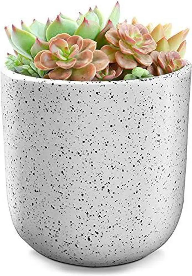 Alt view image 6 of 7 - Flower Plant Pots Planter Ceramic For Succulents Plants, White, 4.75"H x 4.75"W