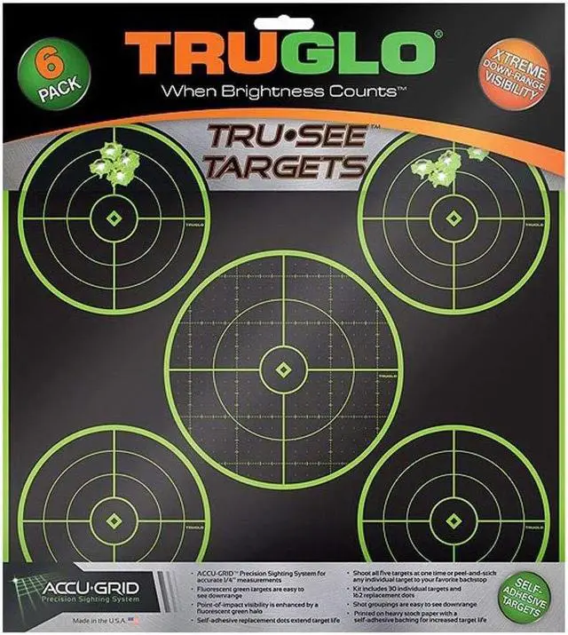 Alt view image 5 of 6 - TRUGLO TG11A6 TRUGLO TRU-SEE REACTIVE TARGET 5 BULL 6-PACK