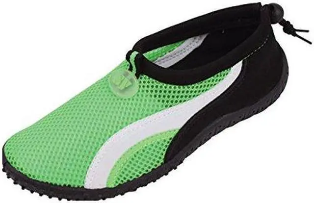Alt view image 2 of 2 - Aquatic Pool Beach/Surf Adjustable Slip-On Shoes Men's 9 Green