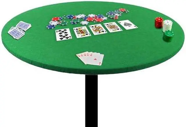 Alt view image 6 of 7 - Poker Card Games Green Felt Fitted Round Cloth Cover Fits to 36" to 42" Table