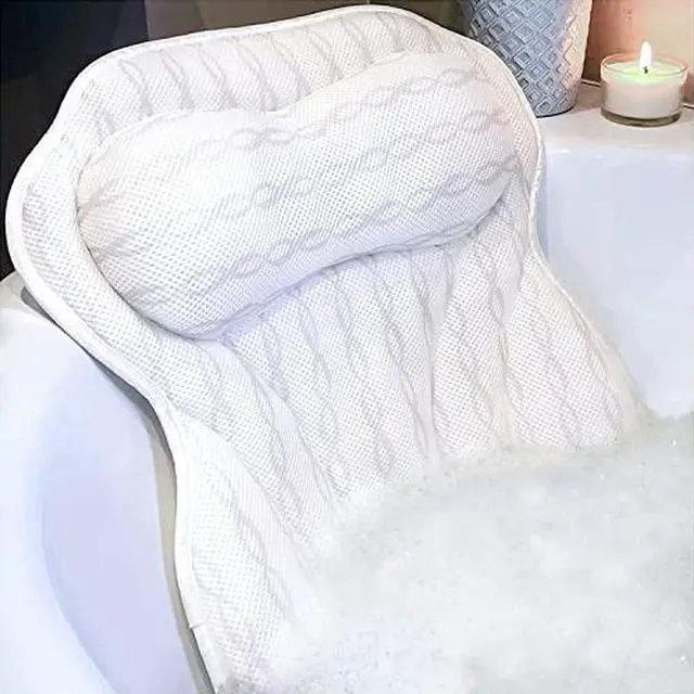 Alt view image 7 of 7 - Luxury Ergonomic Bath Spa Tub Relax Pillow Cushion Headrest Neck Back Support