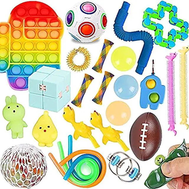 Alt view image 6 of 7 - 25 PCS ADHD Fidget Sensory Toys Sets, Bubble Popper Popitz, Relieve Pressure