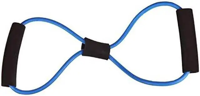 Alt view image 4 of 7 - Rubber Exercise Pull Rope Resistance Bands Elastic Yoga Fitness Equipment, Black/Blue