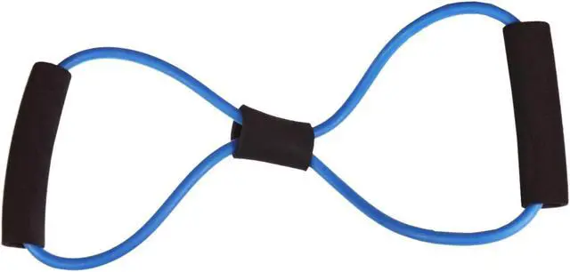 Alt view image 5 of 7 - Rubber Exercise Pull Rope Resistance Bands Elastic Yoga Fitness Equipment, Black/Blue