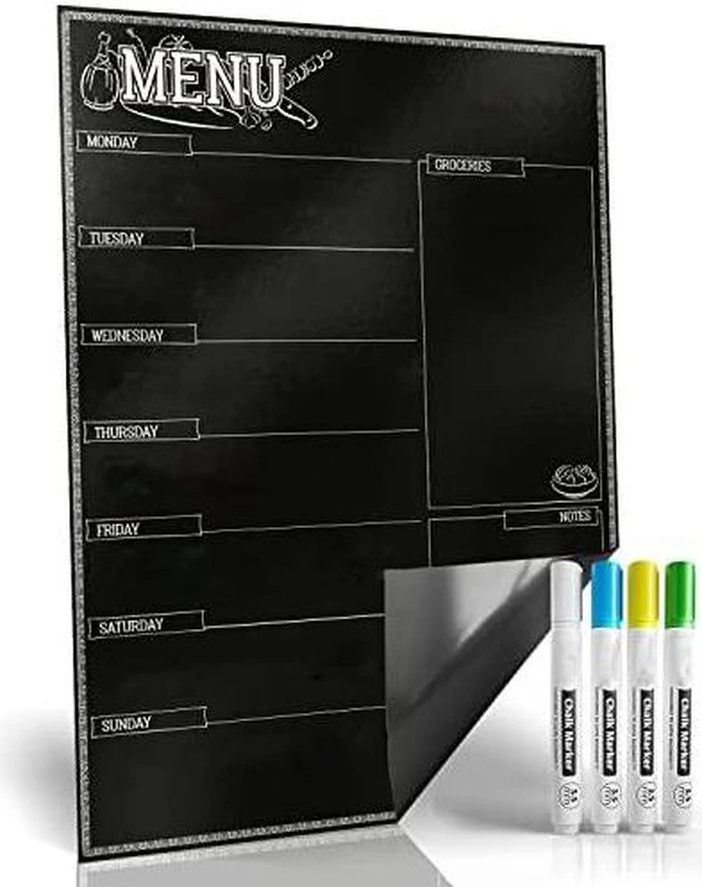 Alt view image 7 of 7 - Magnetic Dry Erase Kitchen Fridge Weekly Meal Planner Menu Board Chart 17x12''