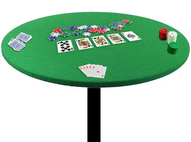 Alt view image 7 of 7 - Poker Card Games Green Felt Fitted Round Cloth Cover Fits to 36" to 42" Table