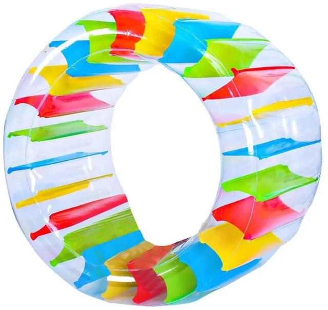 Alt view image 7 of 7 - Inflatable Water Wheel Pool Float, 40" Colorful Roller Float for Kids Pool Toys
