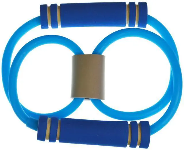 Alt view image 3 of 7 - Rubber Exercise Pull Rope Resistance Bands Elastic Yoga Fitness Equipment, Blue/Blue