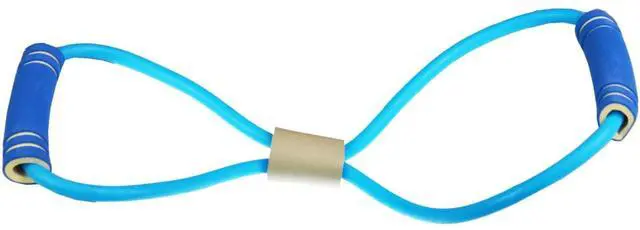 Alt view image 6 of 7 - Rubber Exercise Pull Rope Resistance Bands Elastic Yoga Fitness Equipment, Blue/Blue