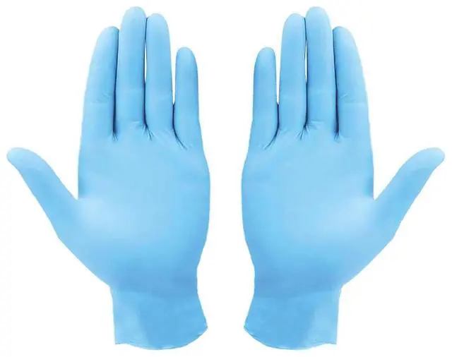 Alt view image 3 of 3 - Nitrile Examination Powder-Free Blue Disposable Gloves 4Mil Thick  Medium 500 Pcs