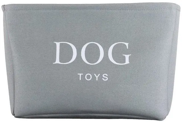 Main image of Storage Basket Rectangular with Handles 7.5''x16''x12.25'', Gray Canvas Dog