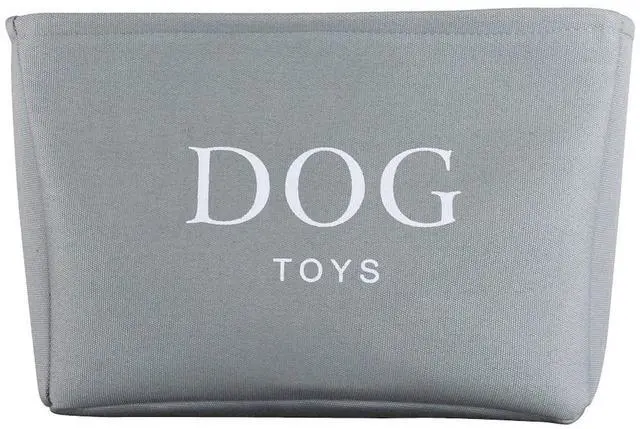 Alt view image 6 of 6 - Storage Basket Rectangular with Handles 7.5''x16''x12.25'', Gray Canvas Dog