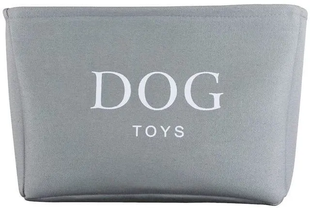 Alt view image 4 of 6 - Storage Basket Rectangular with Handles 7.5''x16''x12.25'', Gray Canvas Dog