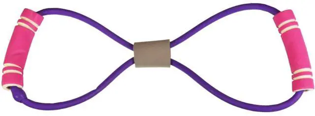 Alt view image 5 of 7 - Rubber Exercise Pull Rope Resistance Bands Elastic Yoga Fitness Equipment, Purple/Pink
