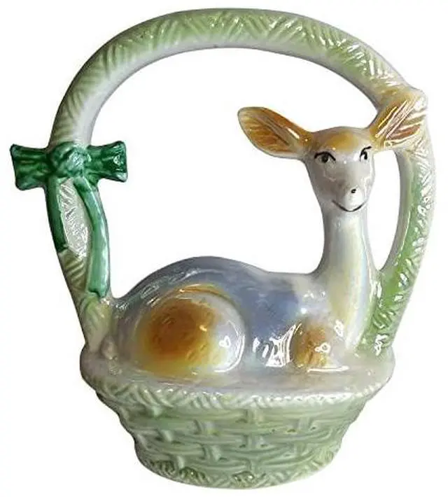 Alt view image 2 of 4 - Porcelain Figure Figurine Glossy Finish Decorative Collectable 6.25 High - Deer